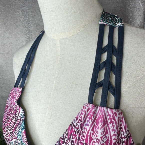 NEW Lucky Brand Women’s Multicolored Boho Paisley Print Bikini Set Sz S - Picture 3 of 12